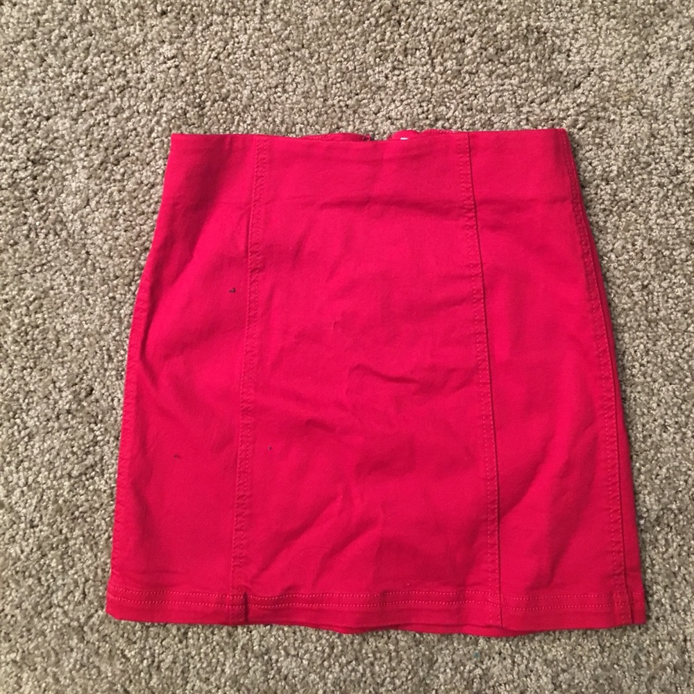 Red mini skirt